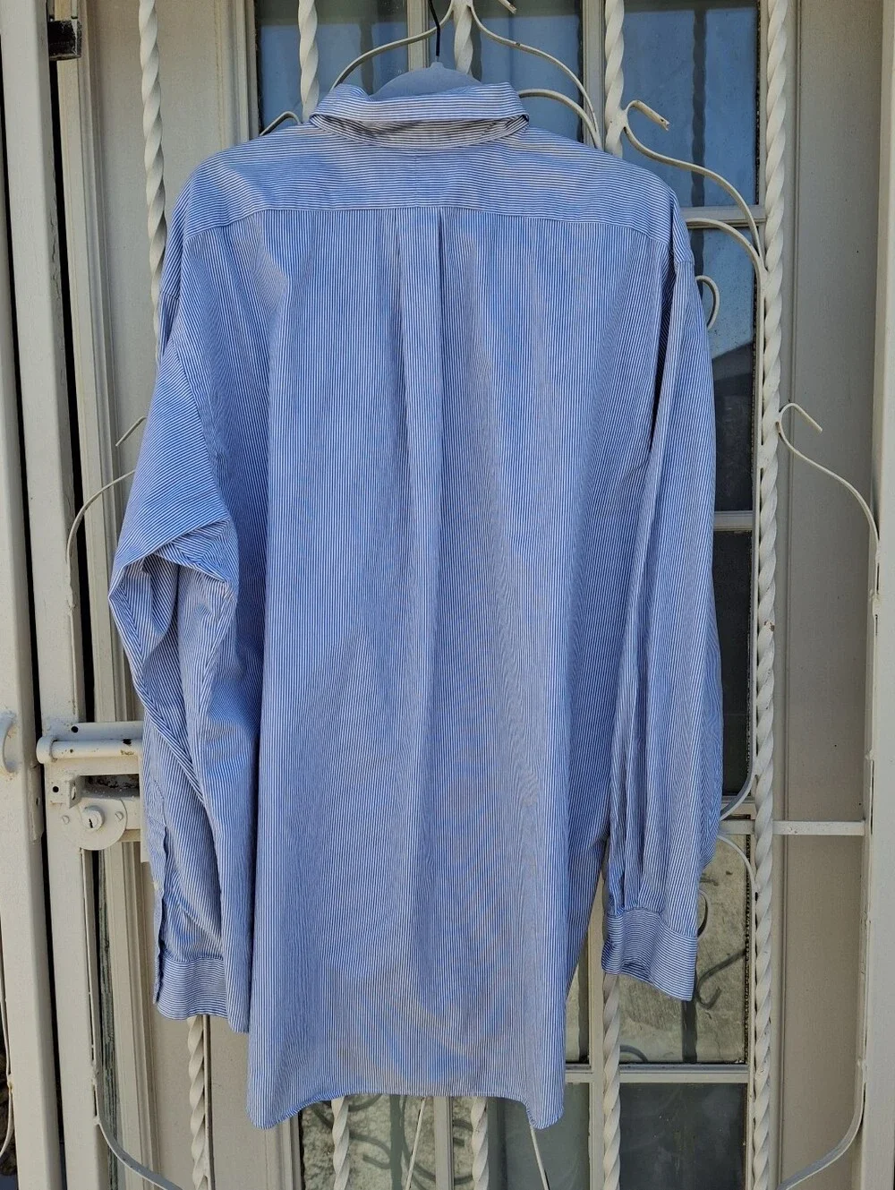 Ralph Lauren Blake Blue/White Striped Button-Down Cotton Shirt Men Size X-Large - Picture 8 of 16